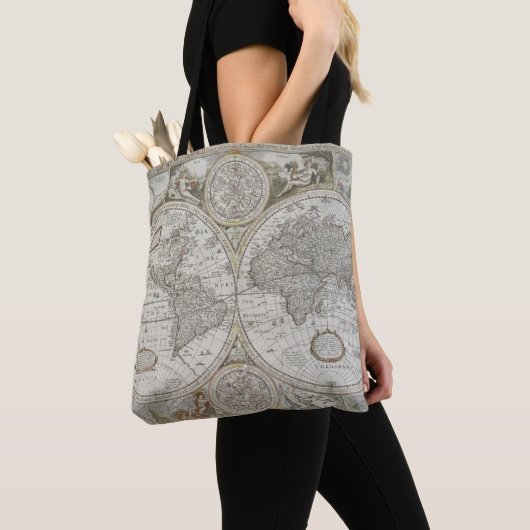 Karte der Welt | 1676 Tasche (Von Nahem)