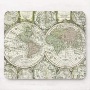 Karte der Welt   1744 Mousepad