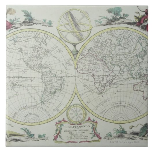 Karte der Welt 18 Fliese (Vorderseite)