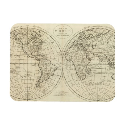 Karte der Welt 2 2 Magnet (Horizontal)