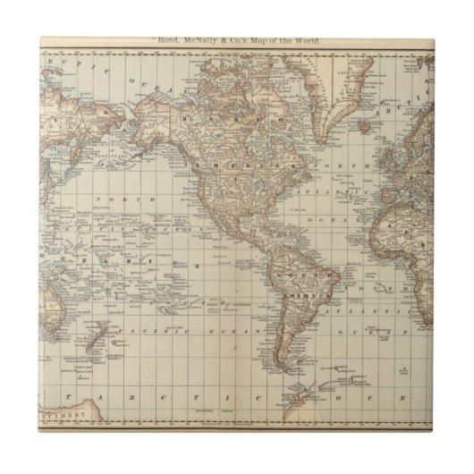 Karte der Welt 2 Fliese (Vorderseite)