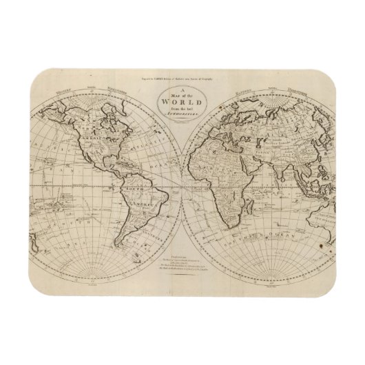 Karte der Welt 2 Magnet (Horizontal)