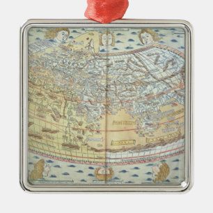 Karte der Welt 2 Ornament Aus Metall