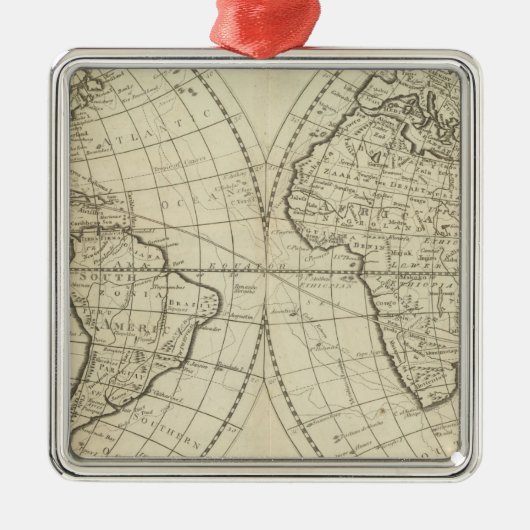 Karte der Welt 2 Ornament Aus Metall (Vorne)