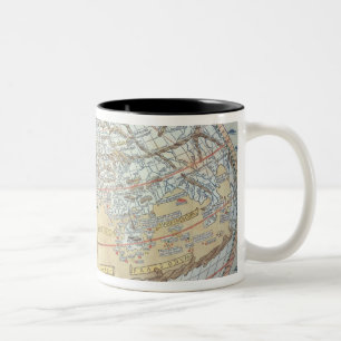 Karte der Welt 2 Zweifarbige Tasse