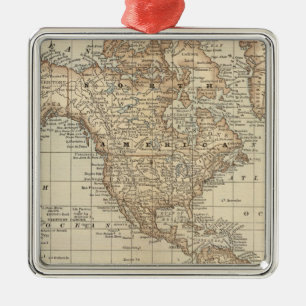 Karte der Welt 3 Silbernes Ornament