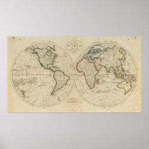 Karte der Welt 4 Poster