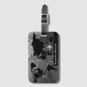 Karte der Welt Aero Personalisiert Gepäckanhänger (Vorderseite Vertikal)