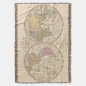 Karte der Welt auf der kugelförmigen Projektion Decke (Vorderseite Vertikal)