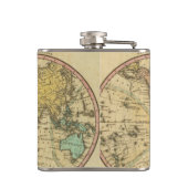 Karte der Welt auf der kugelförmigen Projektion Flachmann (Rückseite)