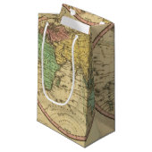 Karte der Welt auf der kugelförmigen Projektion Kleine Geschenktüte (Vorderseite Schrägansicht)