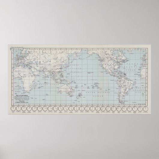 Karte der Welt auf Mercator's Projection Poster (Vorne)