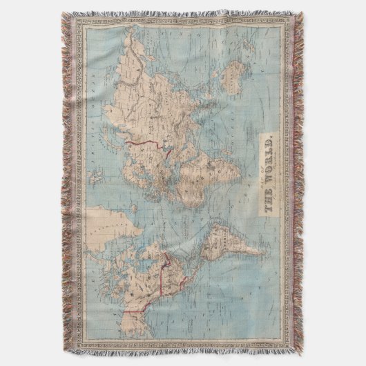 Karte der Welt auf Mercators Projektion Decke (Vorderseite Vertikal)