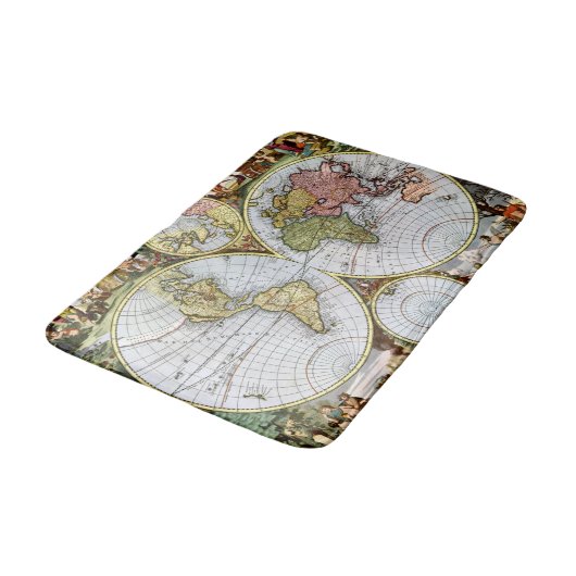 Karte der Welt Badematte (Schrägansicht)