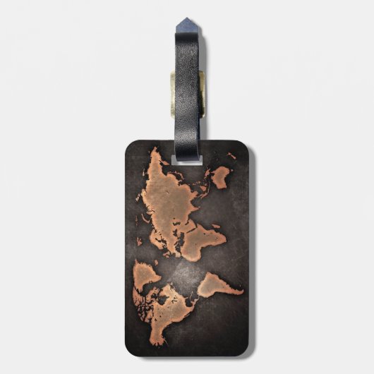 Karte der Welt Gepäckanhänger (Rückseite vertikal)