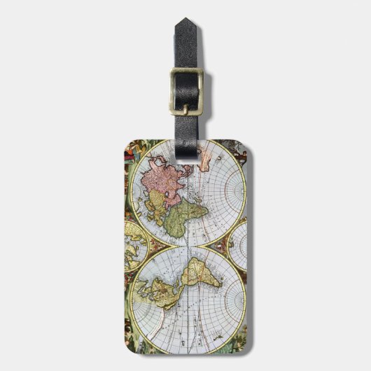 Karte der Welt Gepäckanhänger (Vorderseite vertikal)
