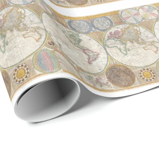 Karte der Welt Geschenkpapier (Rolleneckpunkt)