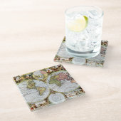 Karte der Welt Glasuntersetzer (Schrägansicht)