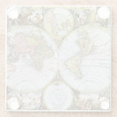 Karte der Welt Glasuntersetzer (Rückseite)