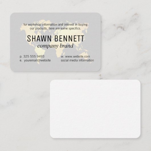 Karte der Welt (Gold) Variation (Vorne/Hinten)