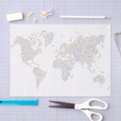 Karte der Welt in farbigen Sternen Seidenpapier (Handwerk)