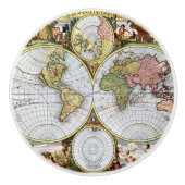 Karte der Welt Keramikknauf (Vorderseite)