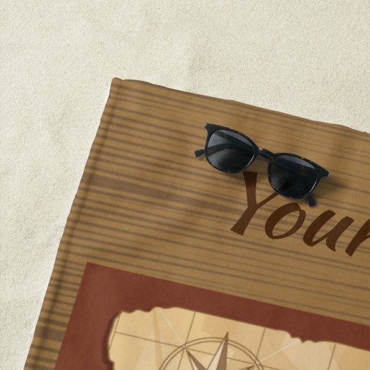 Karte der Welt - Name hinzufügen - Strandtuch (Beispiel)