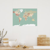 Karte der Welt! Poster (Küche)