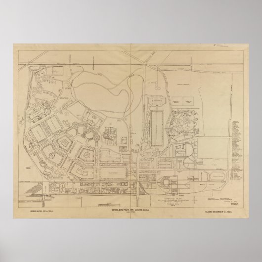 Karte der Weltausstellung 1904 in St. Louis, Misso Poster (Vorne)