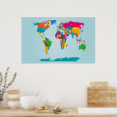Karte der Weltkarte Poster (Küche)