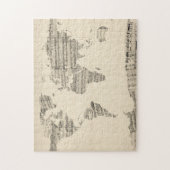 Karte der Weltkarte von den alten Noten Puzzle (Vertikal)