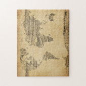 Karte der Weltkarte von den alten Noten Puzzle (Vertikal)