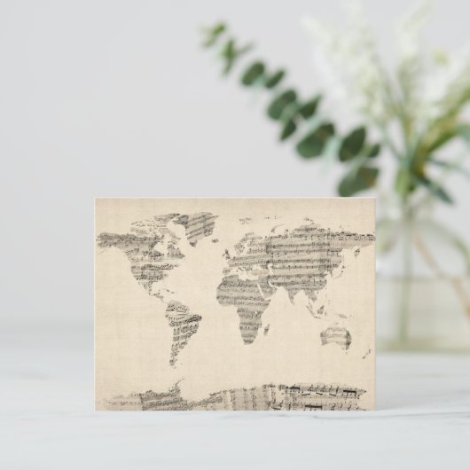 Karte der Weltkarte von Old Sheet Music (Stehend Vorderseite)