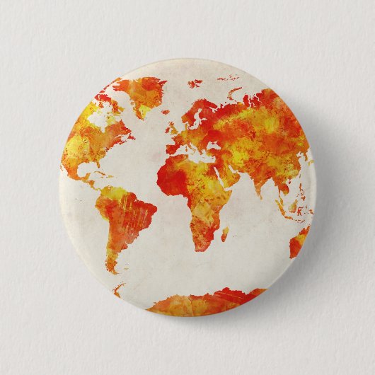 Karte der Weltkarten-abstrakten Malerei Button (Vorderseite)