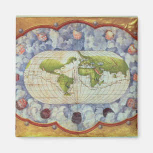 Karte der Weltreise von Magellan Magnet