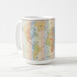 Karte der Weltzeitzonen Kaffeetasse