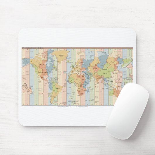 Karte der Weltzeitzonen Mousepad (Mit Mouse)