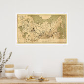 Karte der Wertvollen Metalle des russischen Reiche Poster (Küche)