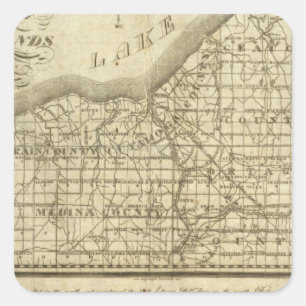 Karte der Western-Reserve Quadratischer Aufkleber