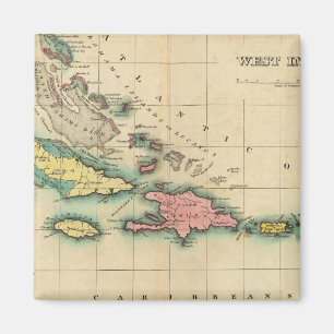 Karte der Westindien Magnet
