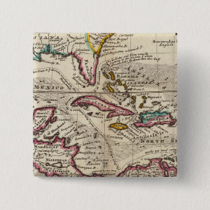 Karte der Westindien, Mexiko oder Neuen Spanien Button
