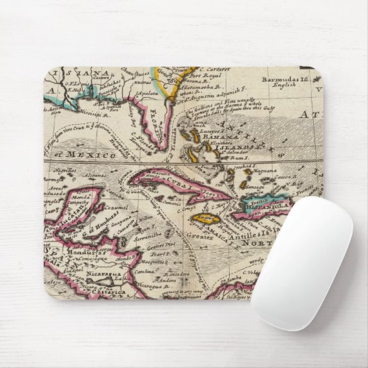 Karte der Westindien, Mexiko oder Neuen Spanien Mousepad (Mit Mouse)