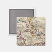 Karte der Westindien, Mexikos oder Neuen Spaniens Magnet (Vorderseite/Rückseite)