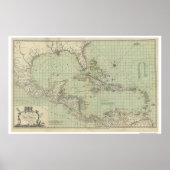 Karte der Westindischen Inseln - 1774 Poster (Vorne)