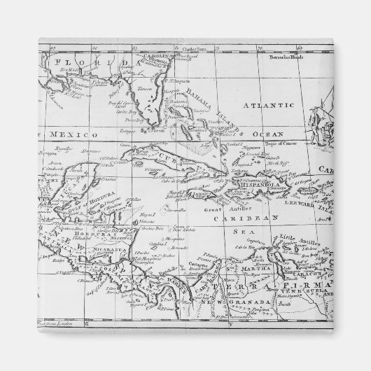 Karte der Westindischen Inseln Magnet (Vorne)