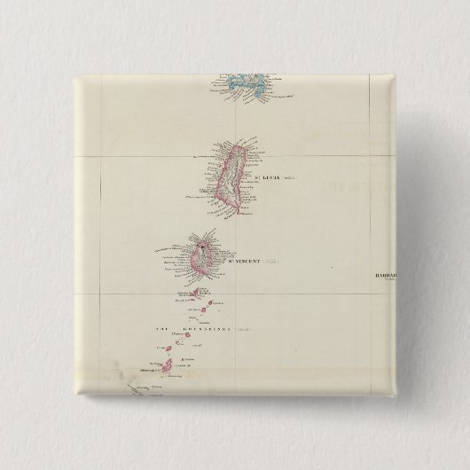 Karte der Windward-Inseln Button (Vorderseite)