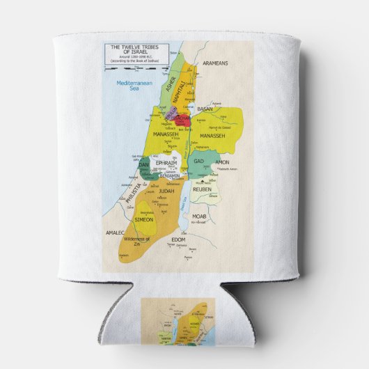 Karte der zwölf Stämme Israels von 1200 bis 1050 Dosenkühler (Rückseite)