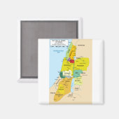 Karte der zwölf Stämme Israels von 1200 bis 1050 Magnet (Vorderseite/Rückseite)