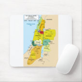 Karte der zwölf Stämme Israels von 1200 bis 1050 Mousepad (Mit Mouse)