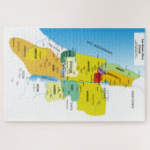 Karte der zwölf Stämme Israels von 1200 bis 1050 Puzzle (Horizontal)